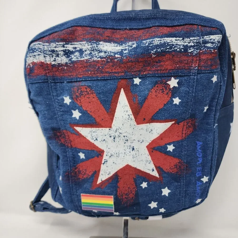 Disney Marvel America Chavez Denim Mini Backpack Multiverse Of Madness Pride Zip